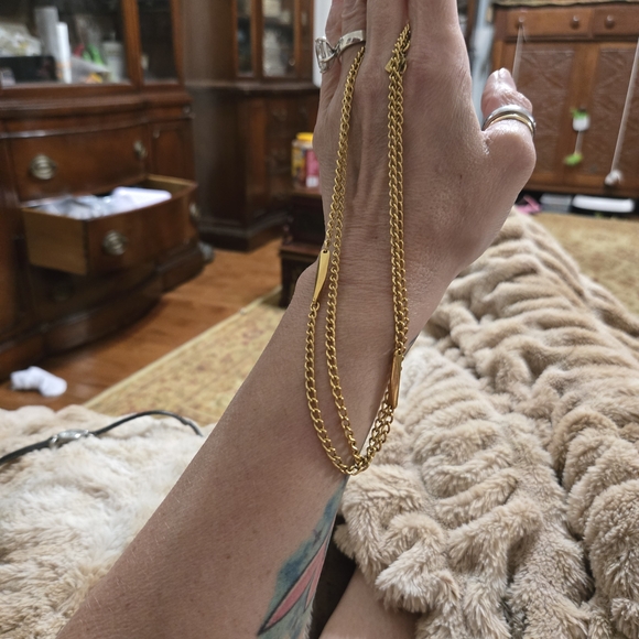 Monet Gold Double Chain Necklace - Picture 1 of 2